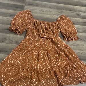 Trixxi Rust Off-Shoulder Dress